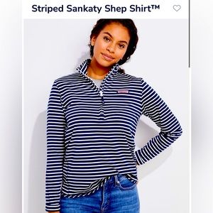 Striped Sankaty Shep Shirt Navy Stripe XXL